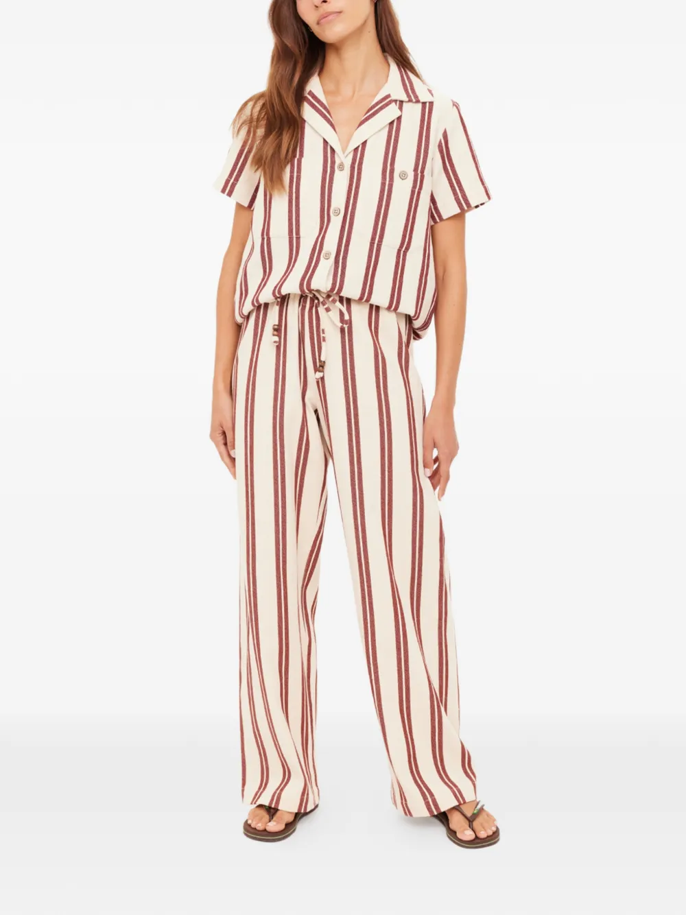 The Upside Baja Charli gestreepte broek - Beige