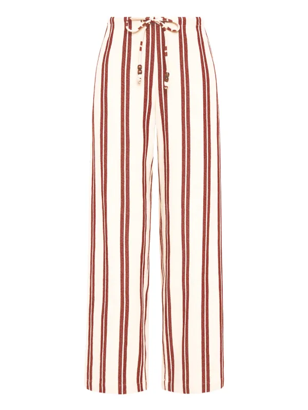 The Upside Baja Charli Striped Trousers in Neutrals