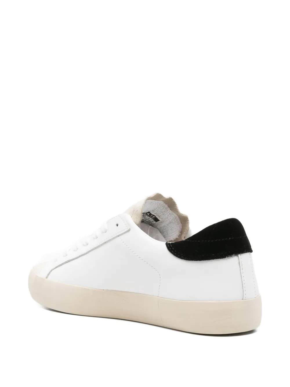 Date Leather Lace-up Low-top Sneakers In White