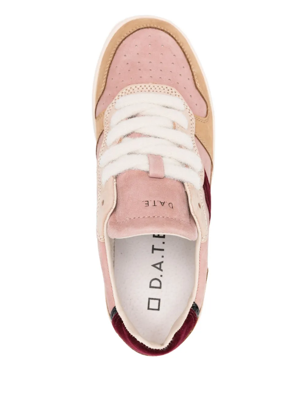 Date Suede Panelled Sneakers In Pink