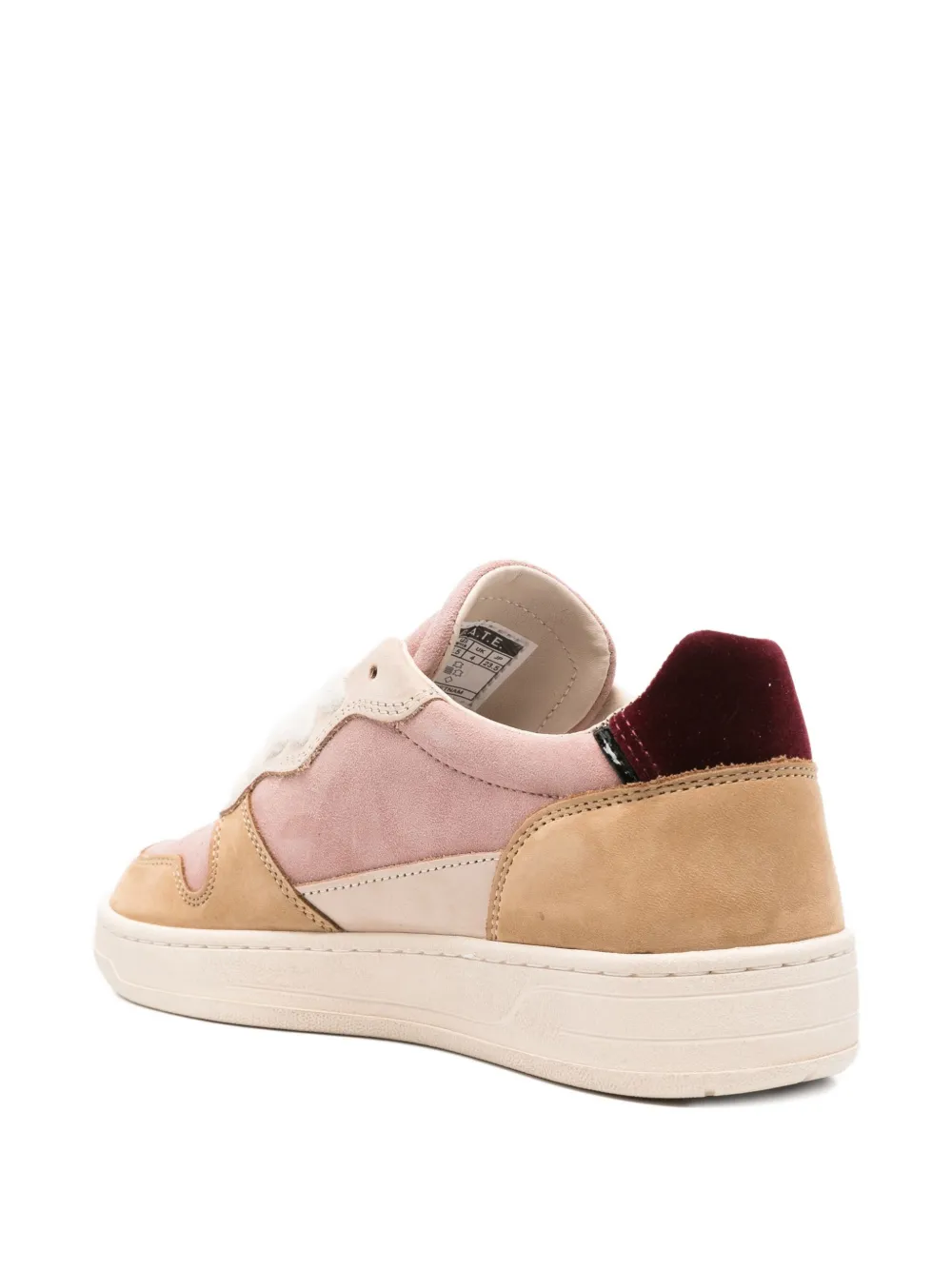 Date Suede Panelled Sneakers In Pink