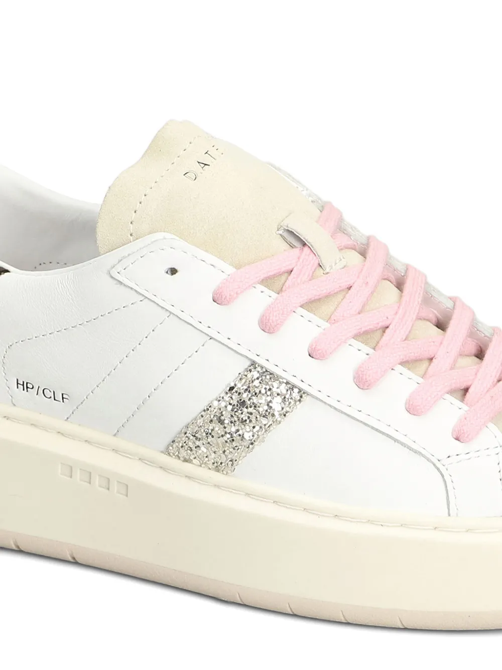 D.A.T.E. Hill glitter-stripe platform sneakers White