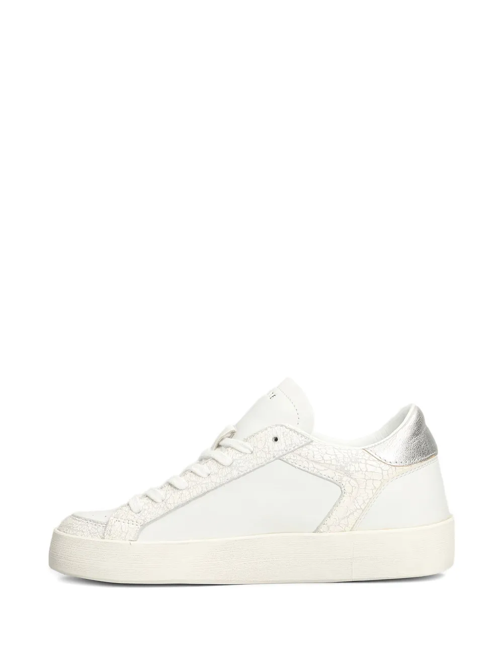 D.A.T.E. texture-leather stripe sneakers White