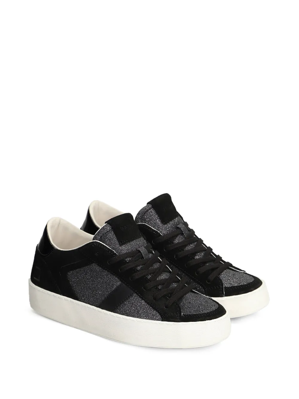 D.A.T.E. Hill suède sneakers met glittervlakken - Zwart