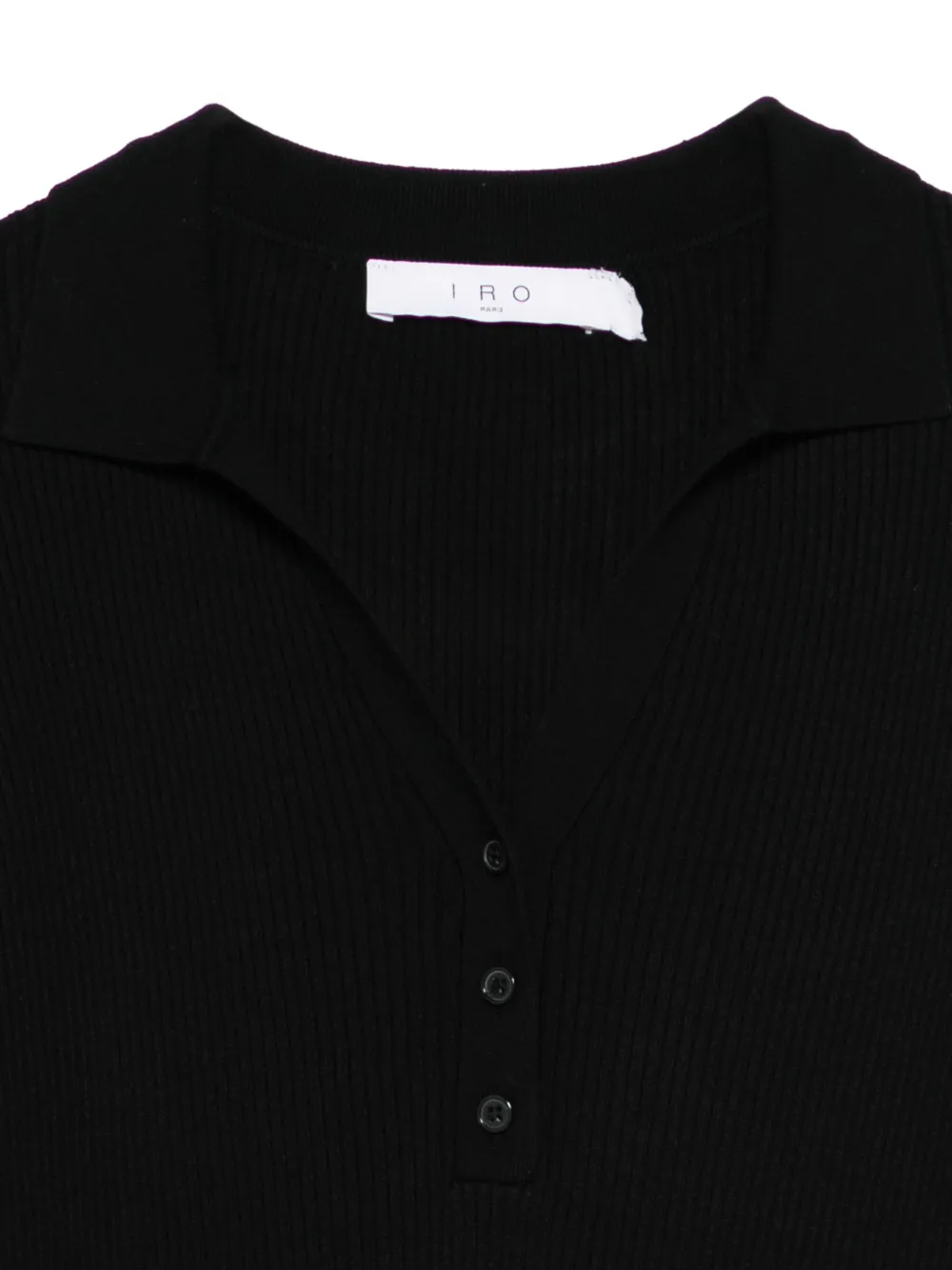 IRO Ribgebreide polotrui Zwart