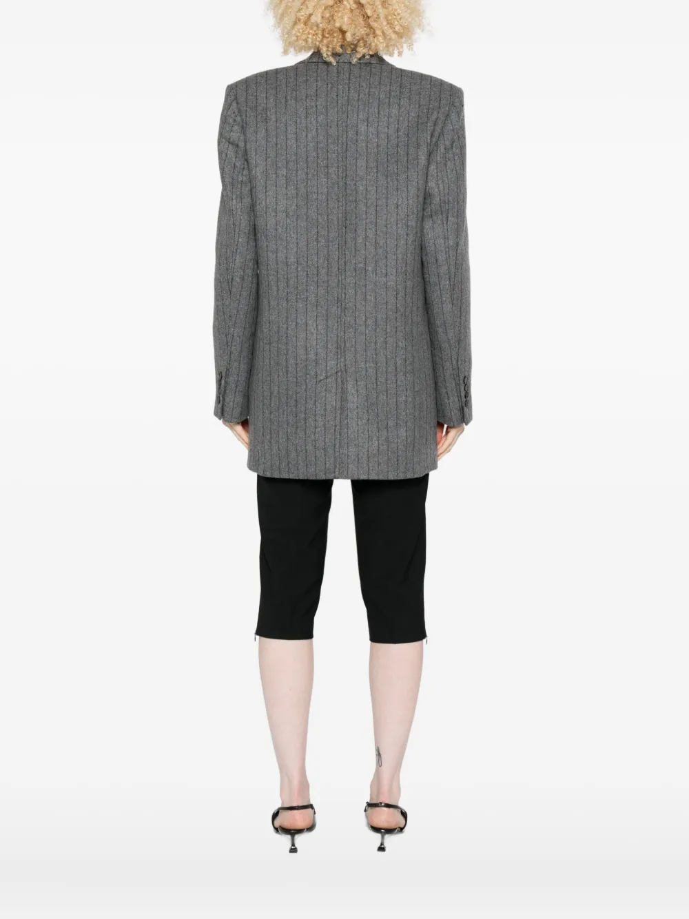 Iro Pinstripe Double-breasted Blazer In Gray