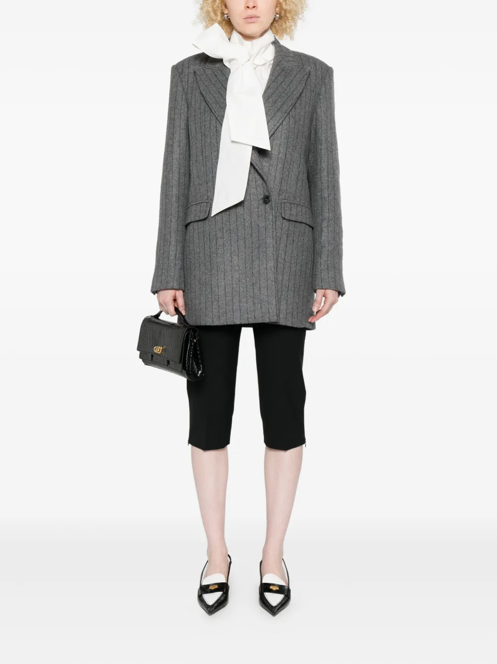 Iro Pinstripe Double-breasted Blazer In Gray