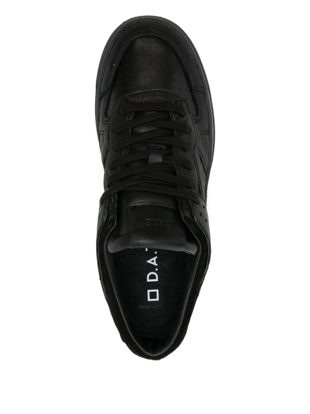 D.A.T.E. Leren low-top sneakers met vlakken Zwart