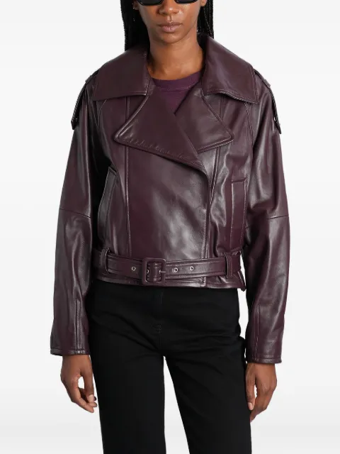 IRO Yuria belted leather biker jacket