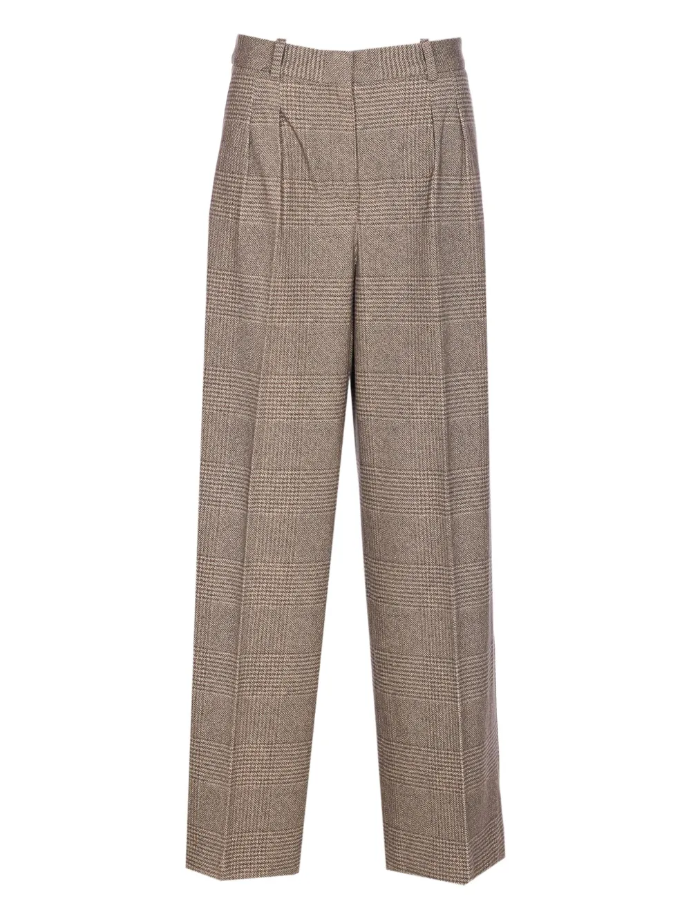 Circolo 1901 check pleated straight trousers | Brown | Image 1
