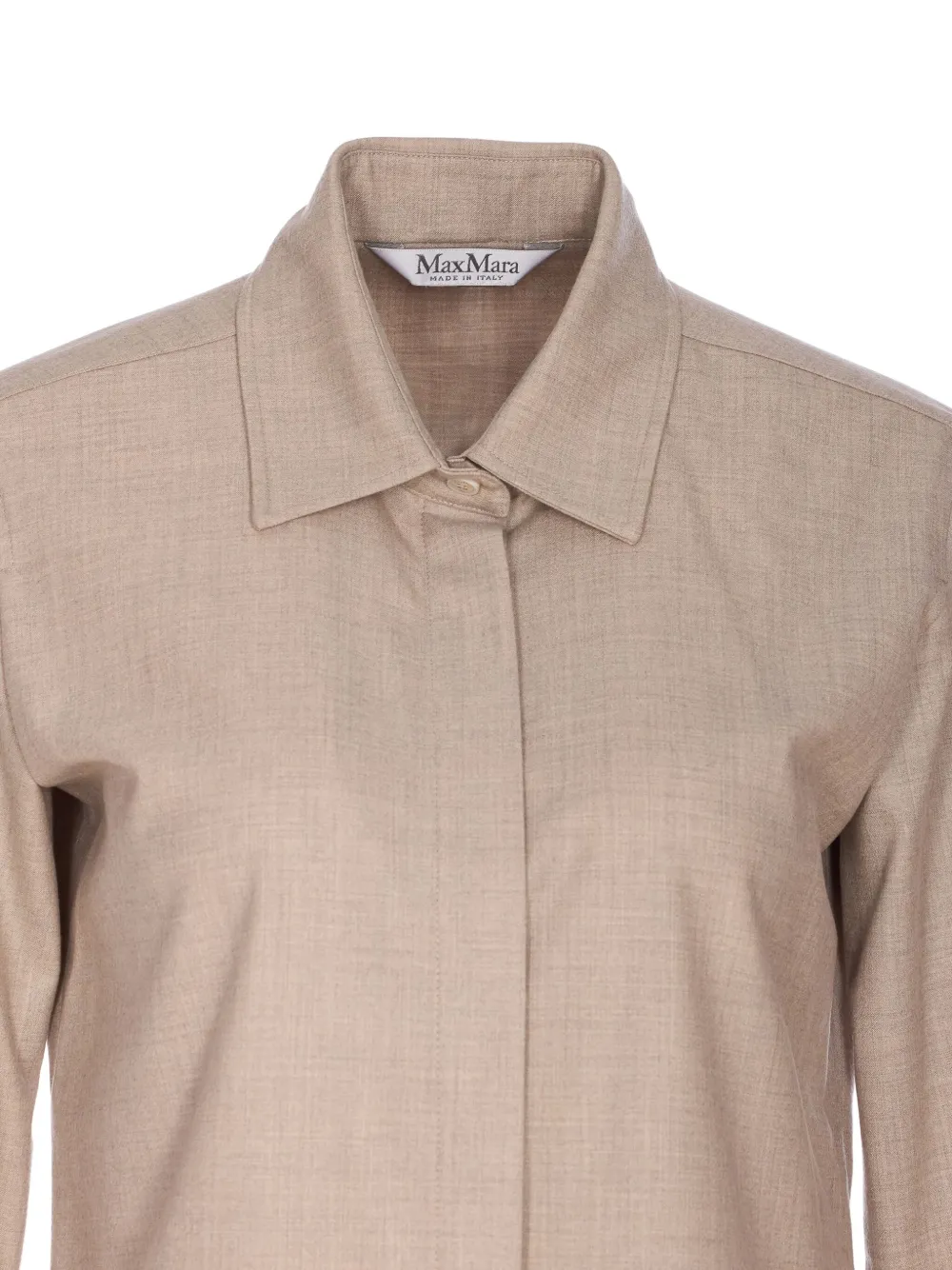 Max Mara Tebaide blouse met klassieke kraag Beige