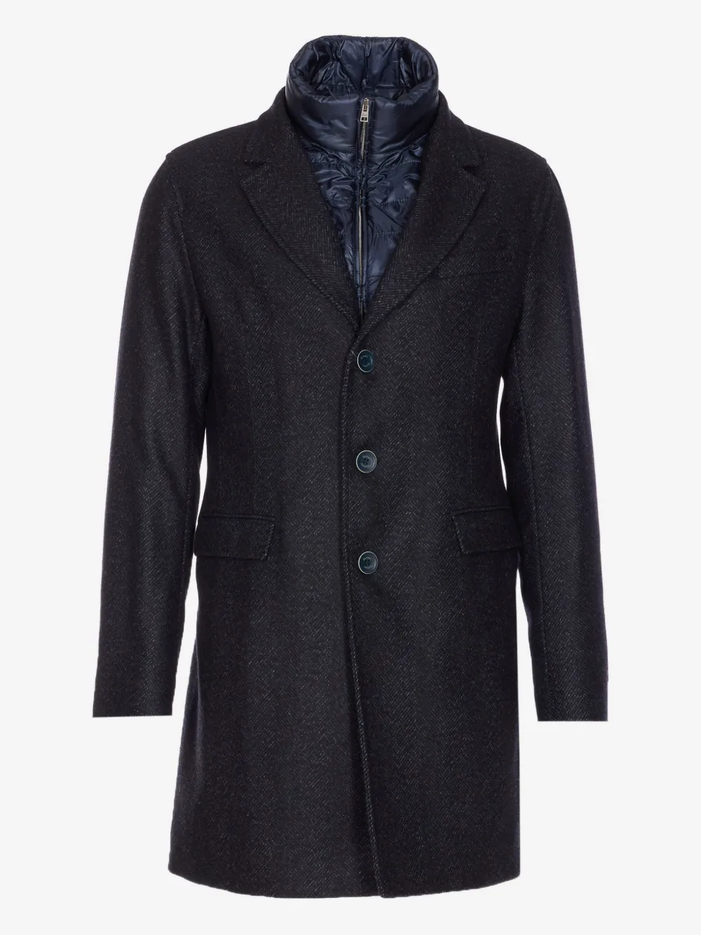 Herno herringbone single-breasted coat | Blue | Image 1
