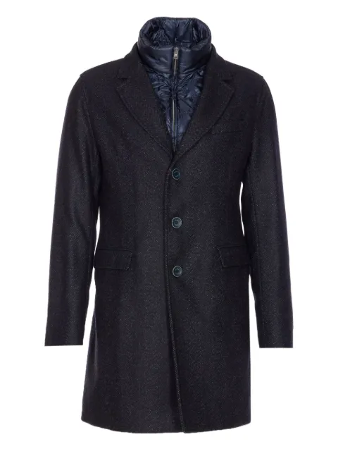 Herno herringbone single-breasted coat