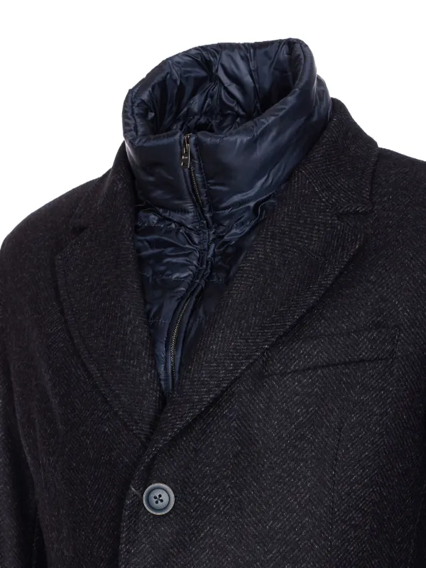 Herno ヘリンボーン シングルコート | ブルー | FARFETCH JP