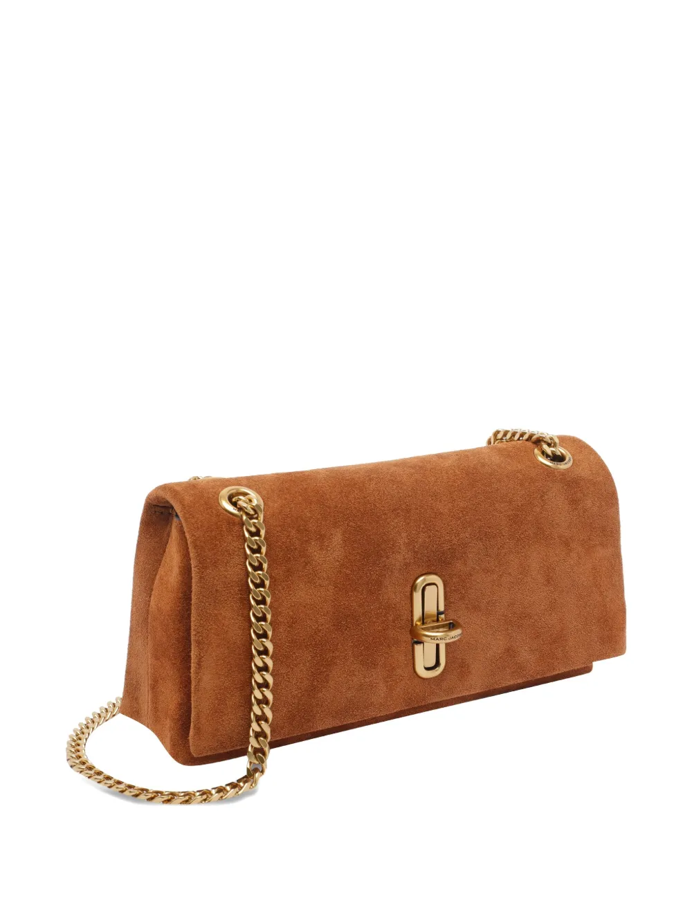 Marc Jacobs Mini The Dual Chain Suede Shoulder Bag In Brown
