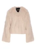 Ele crew-neck fur-effect jacket - Pink