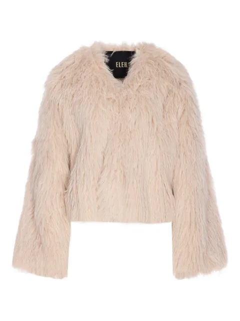 Ele crew-neck fur-effect jacket
