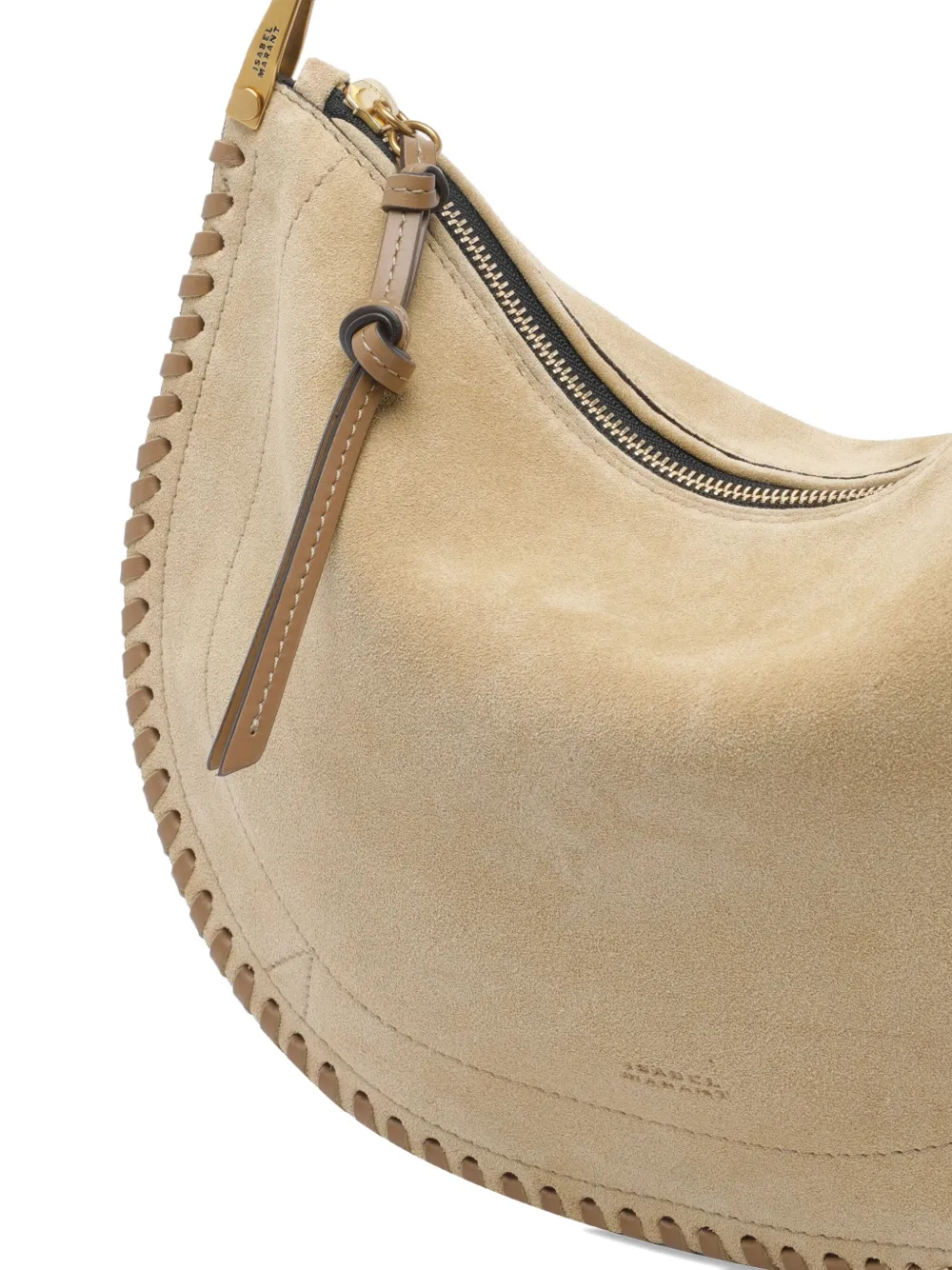 Isabel Marant Oskan Soft Suede Zip-fastening Shoulder Bag In Neutral