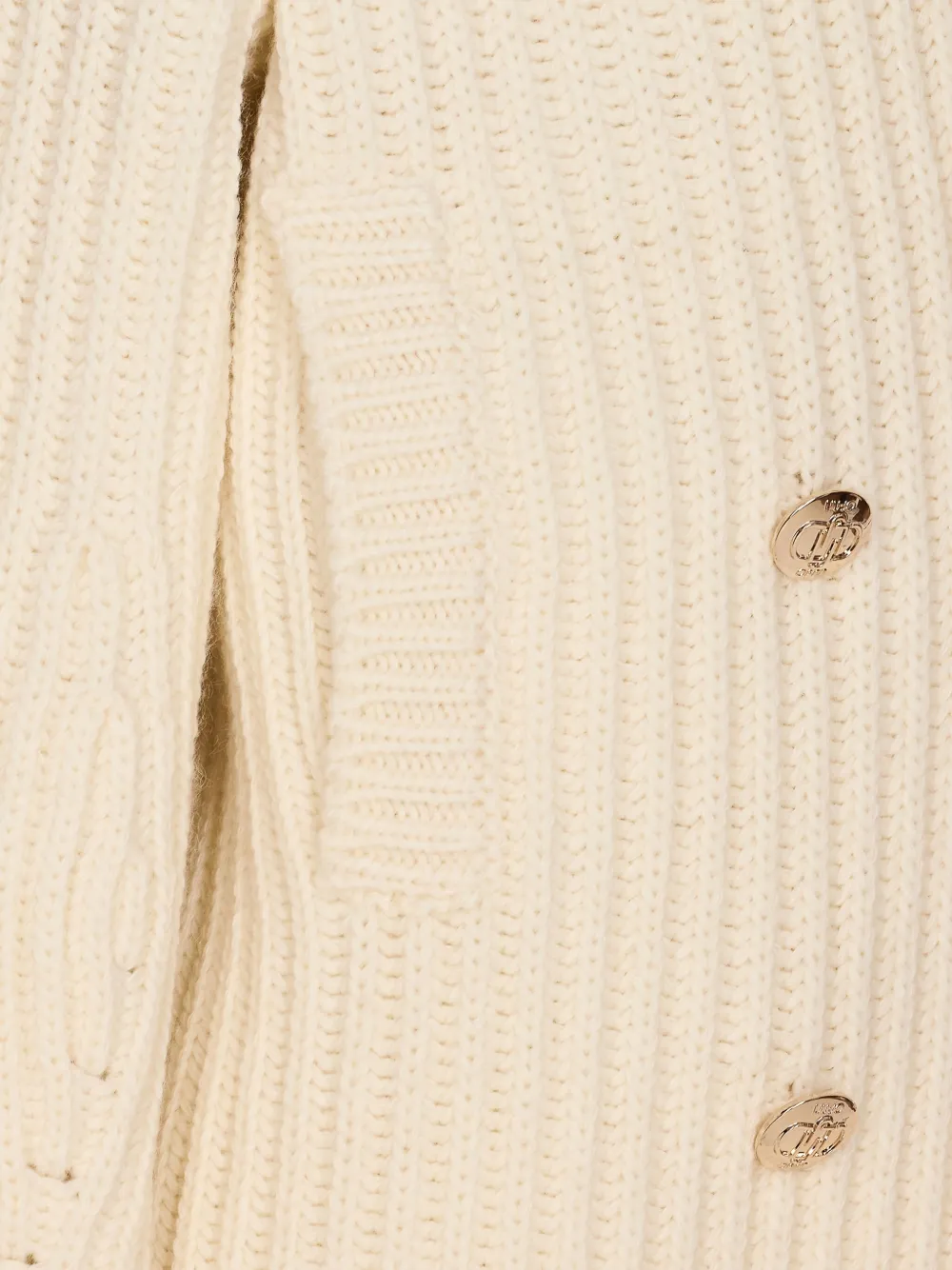 Liu •jo Ribbed Cardigan In White