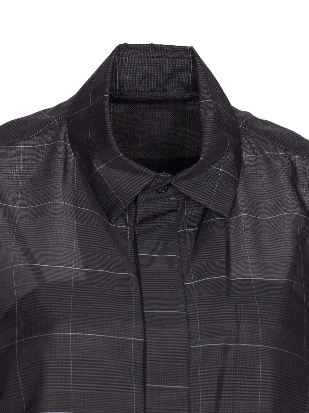 Sacai glen-check short-sleeved shirt - Grijs