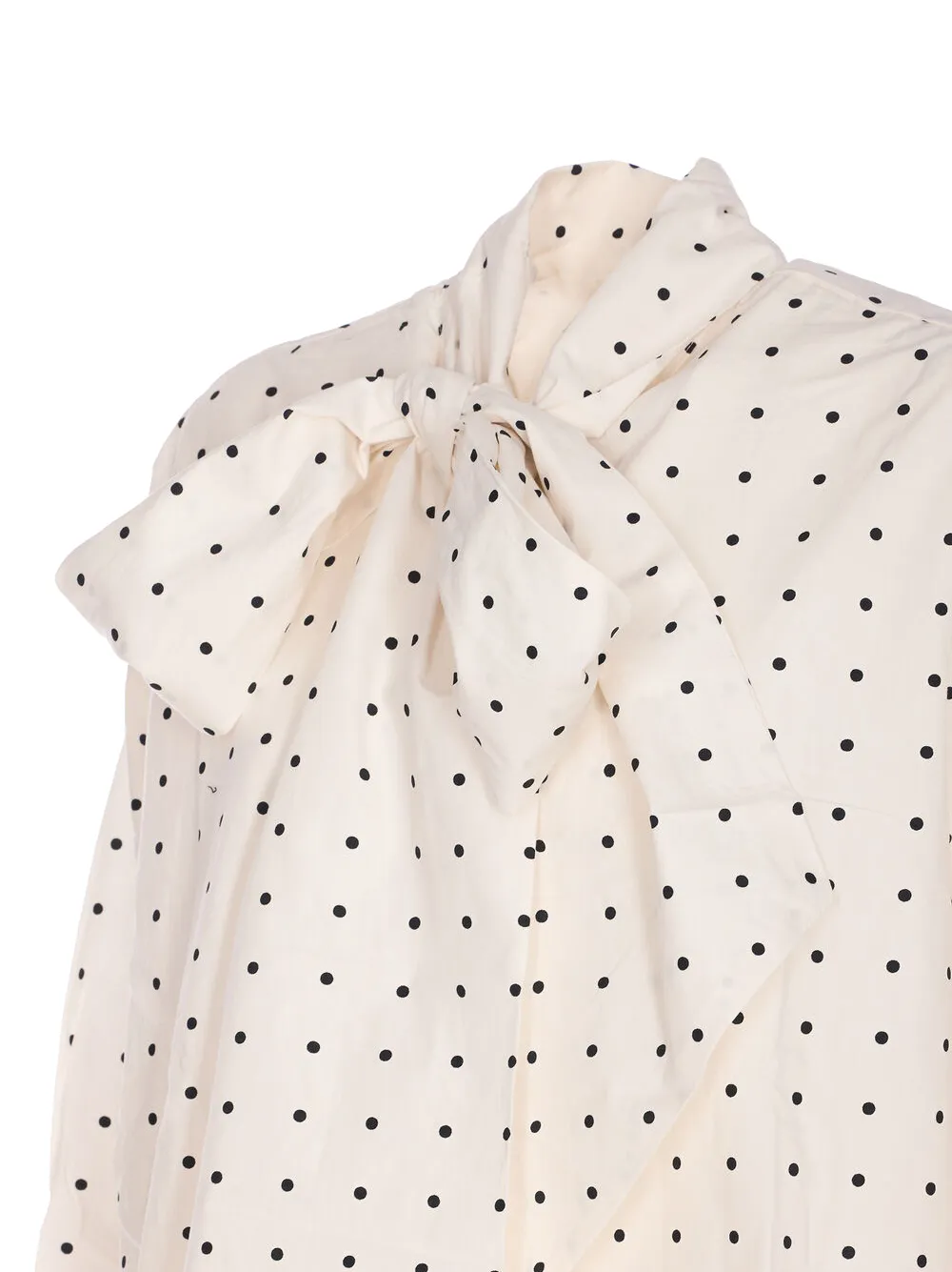Essentiel Antwerp Polka-dot Bow-fastening Blouse In Neutral
