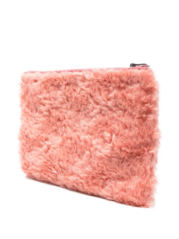 Miu Miu ピンク クラッチバッグ Miu Miu シアリング クラッチバッグ | ピンク | FARFETCH JP