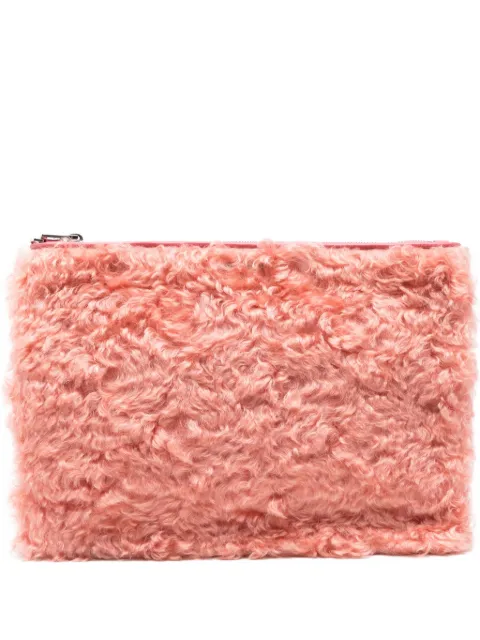 Miu Miu zip-top shearling clutch bag