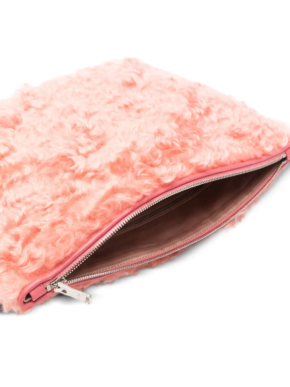 Miu Lammy clutch met rits Roze