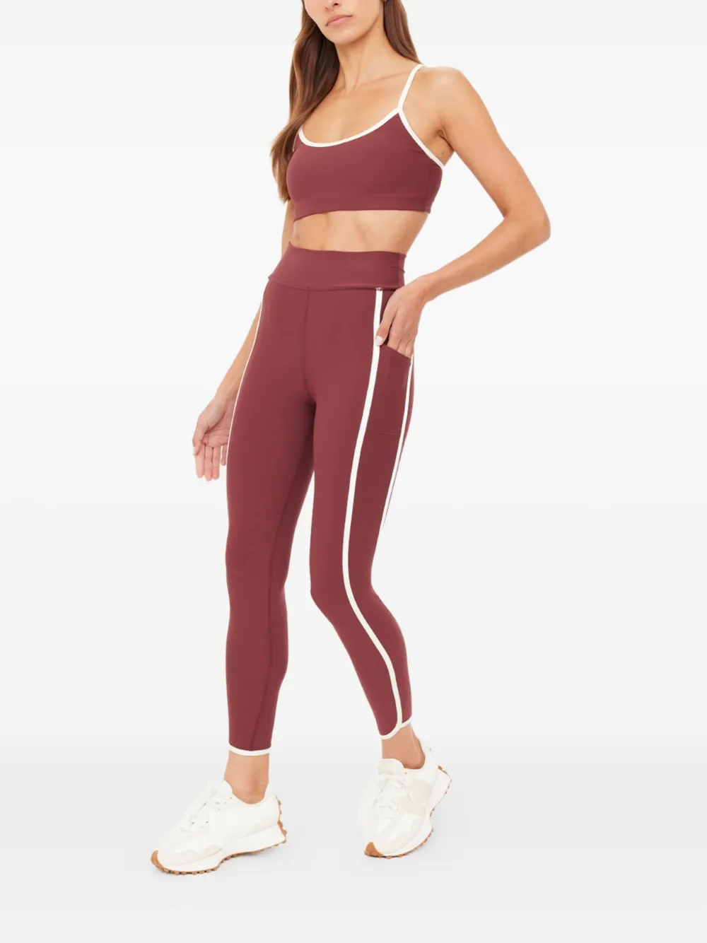 The Upside Samara Stripe-pocket Leggings In Red