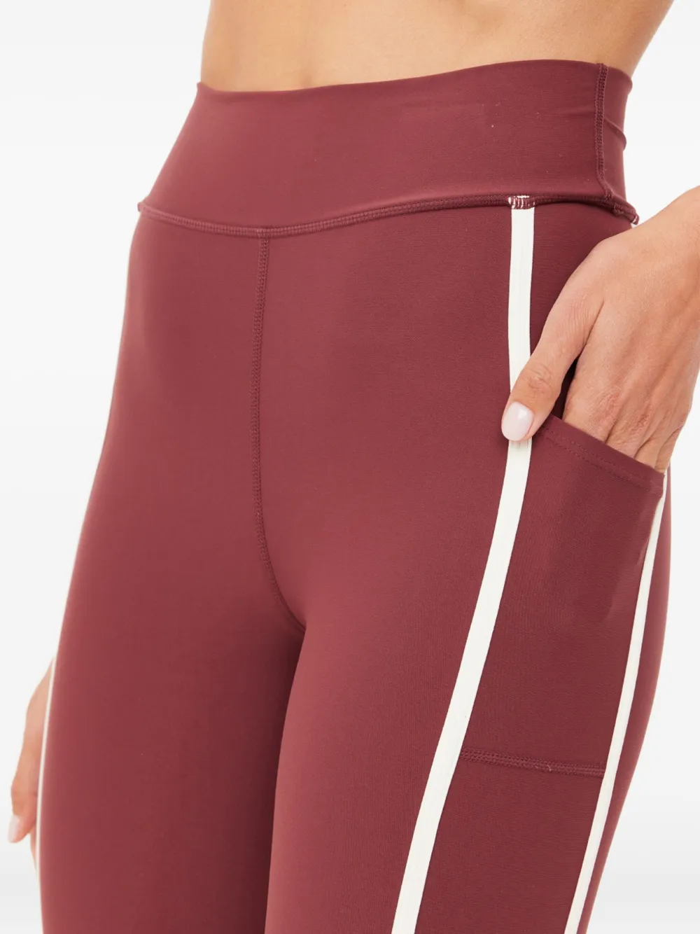 The Upside Samara Stripe-pocket Leggings In Red