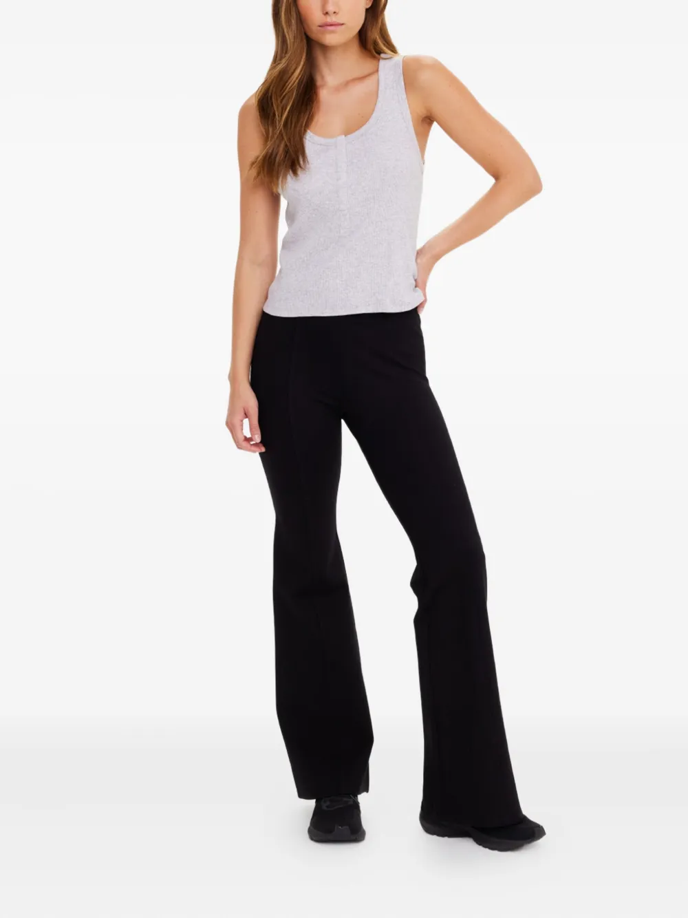 The Upside Sapna Ribbed Button Tank Top In White