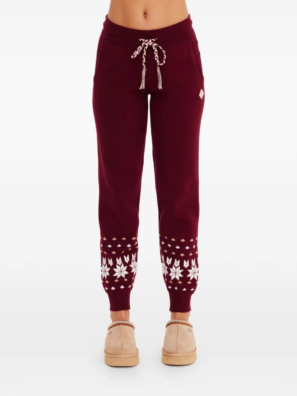 The Upside Le Ski Jojo Snowflake-pattern Track Pants In Red
