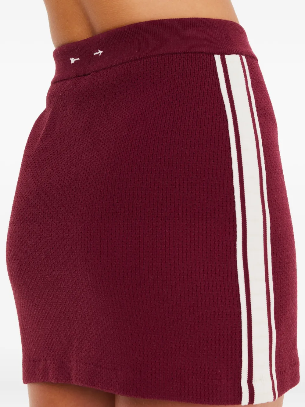 The Upside Adesa Zelma Stripe Knit Mini Skirt In Burgundy