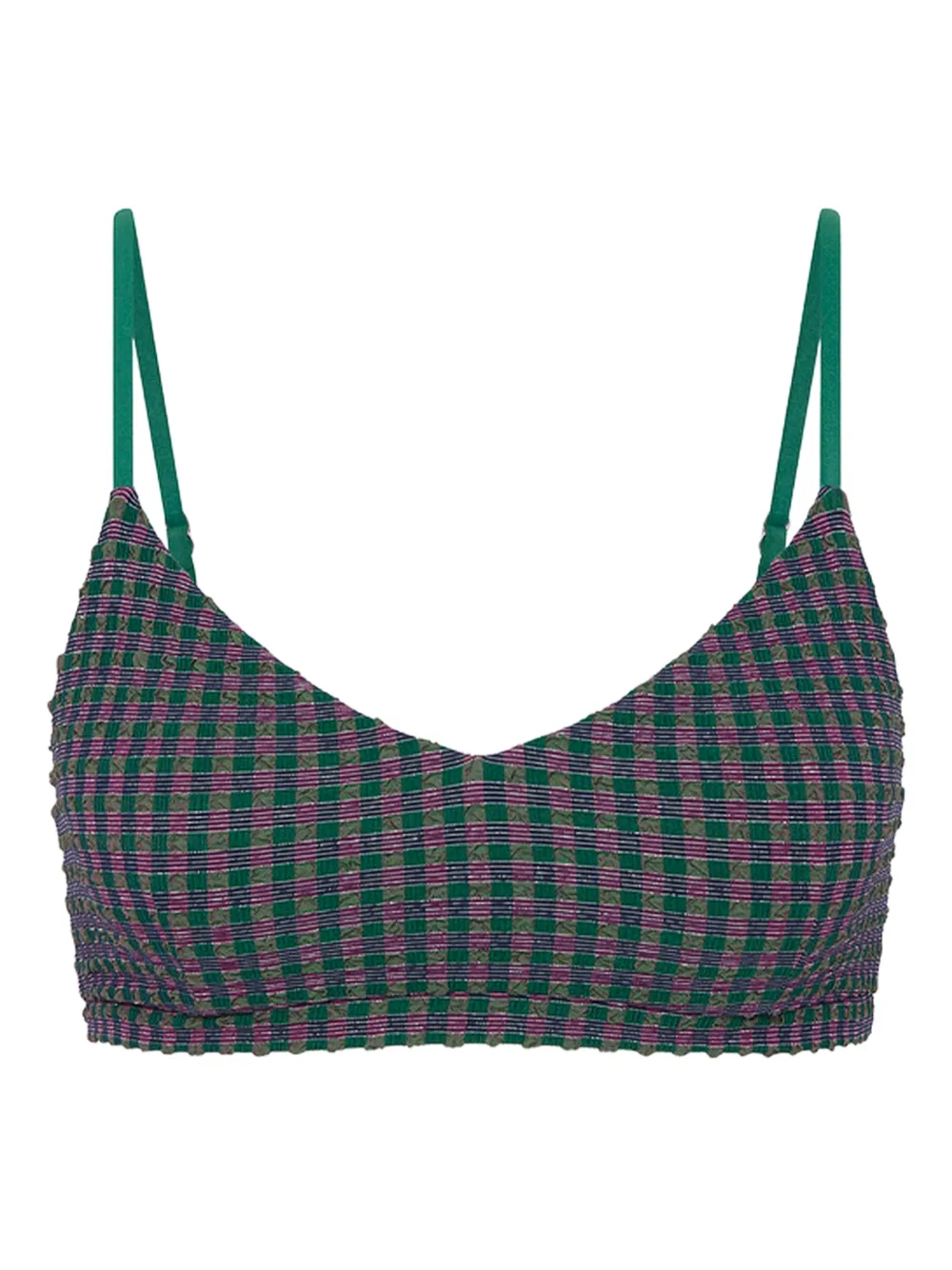 The Upside Aliki Ballet check-pattern bra | Green | Image 1