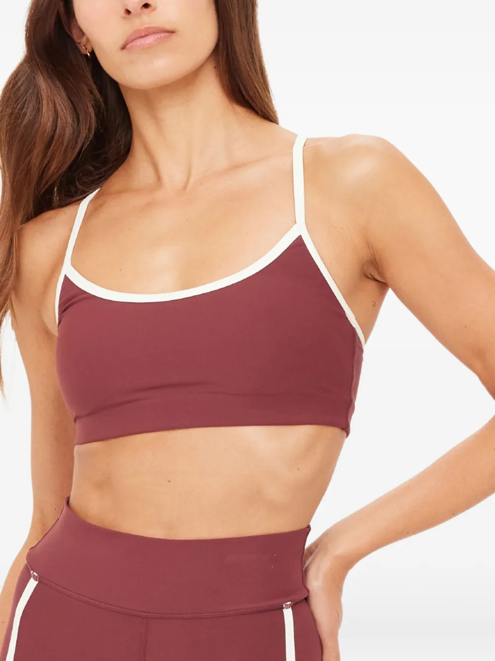 The Upside Samara Bowie Contrast Trim Sports Bra In Pink