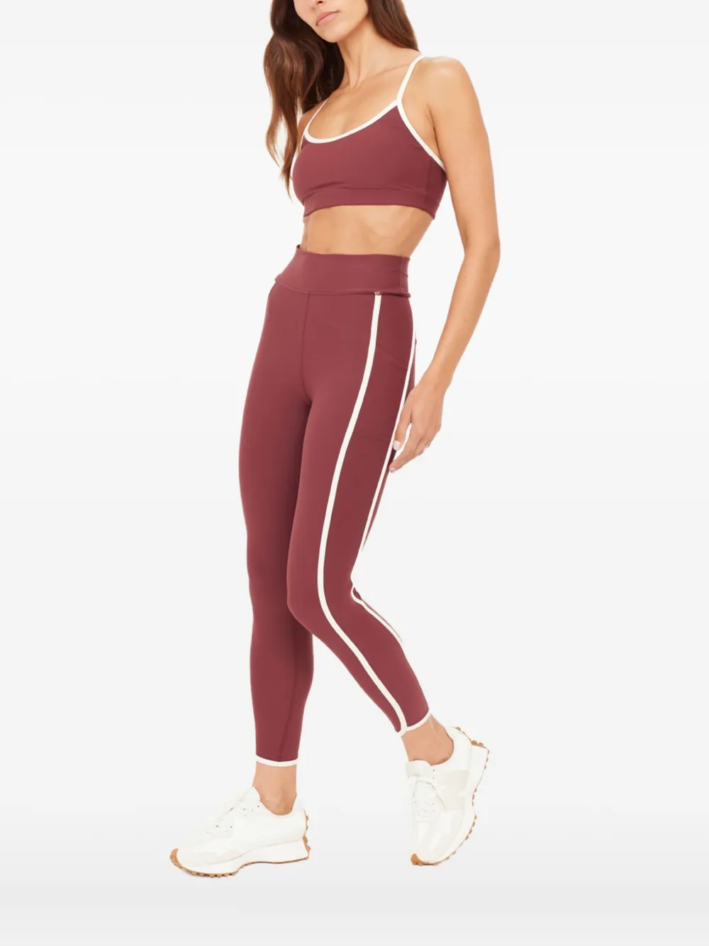 The Upside Samara Bowie Contrast Trim Sports Bra In Pink