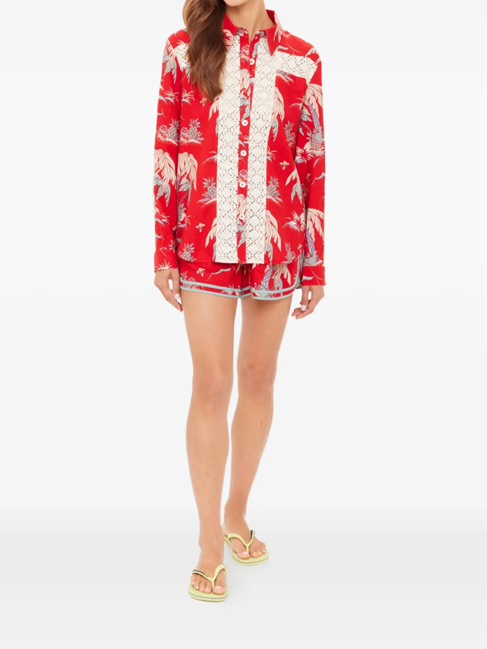 The Upside Palma blouse met kraag en print - Rood