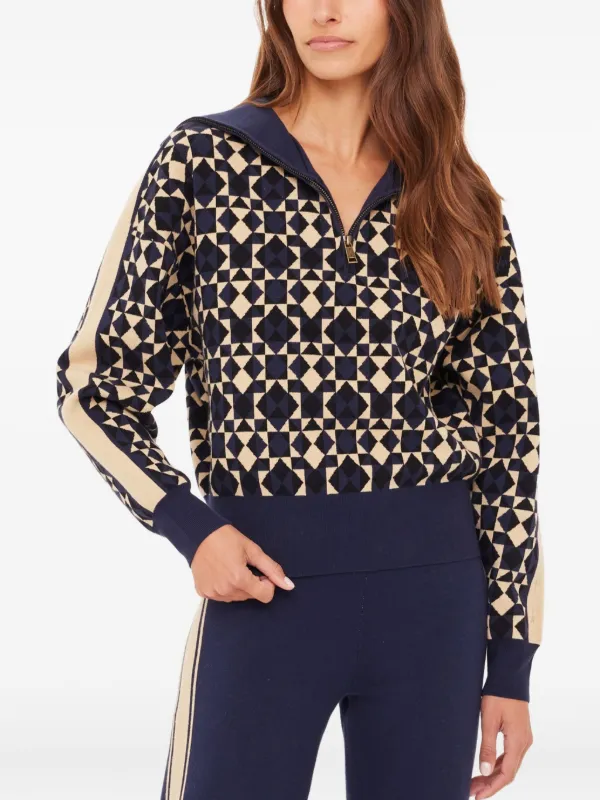 The Upside COSMO KAIRO Half-zip Knit in Blue