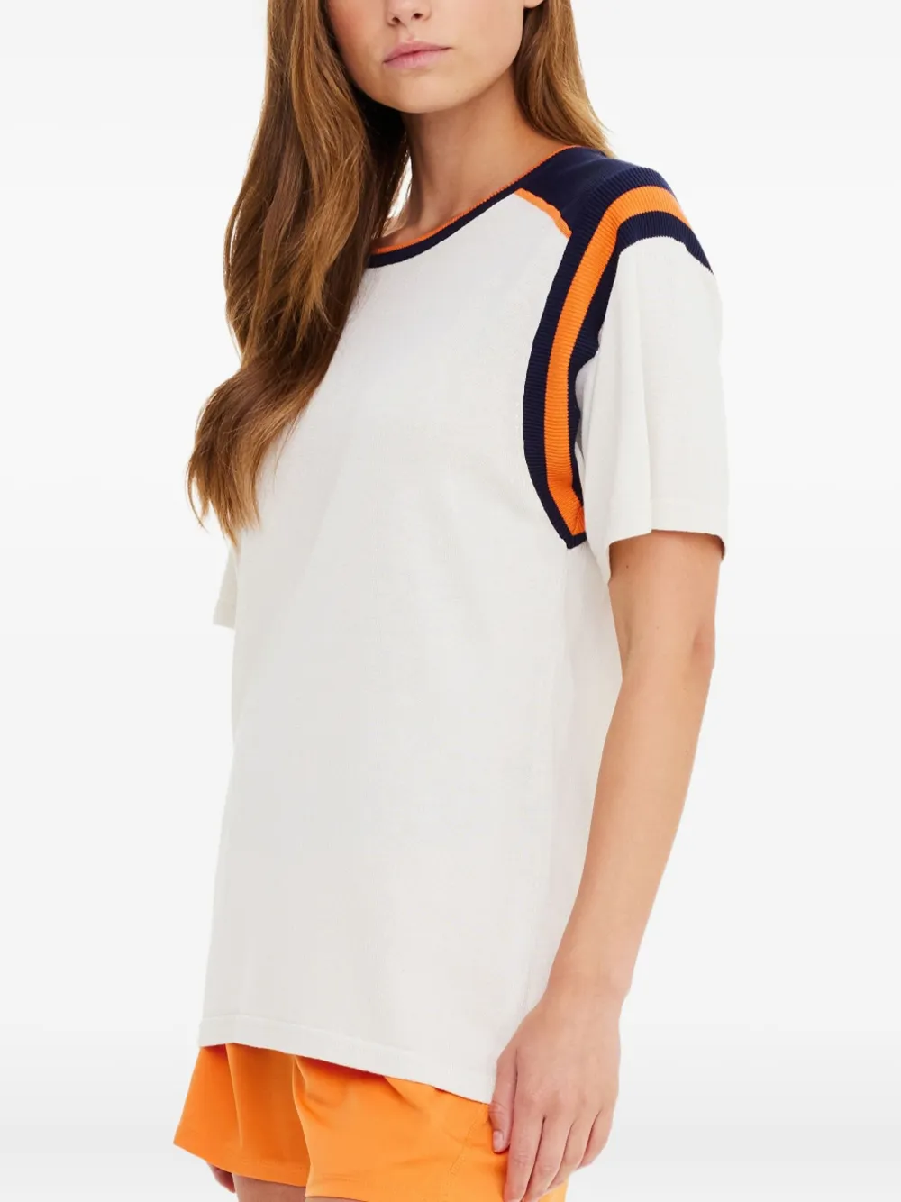 The Upside Elixir Seven gestreept T-shirt Beige