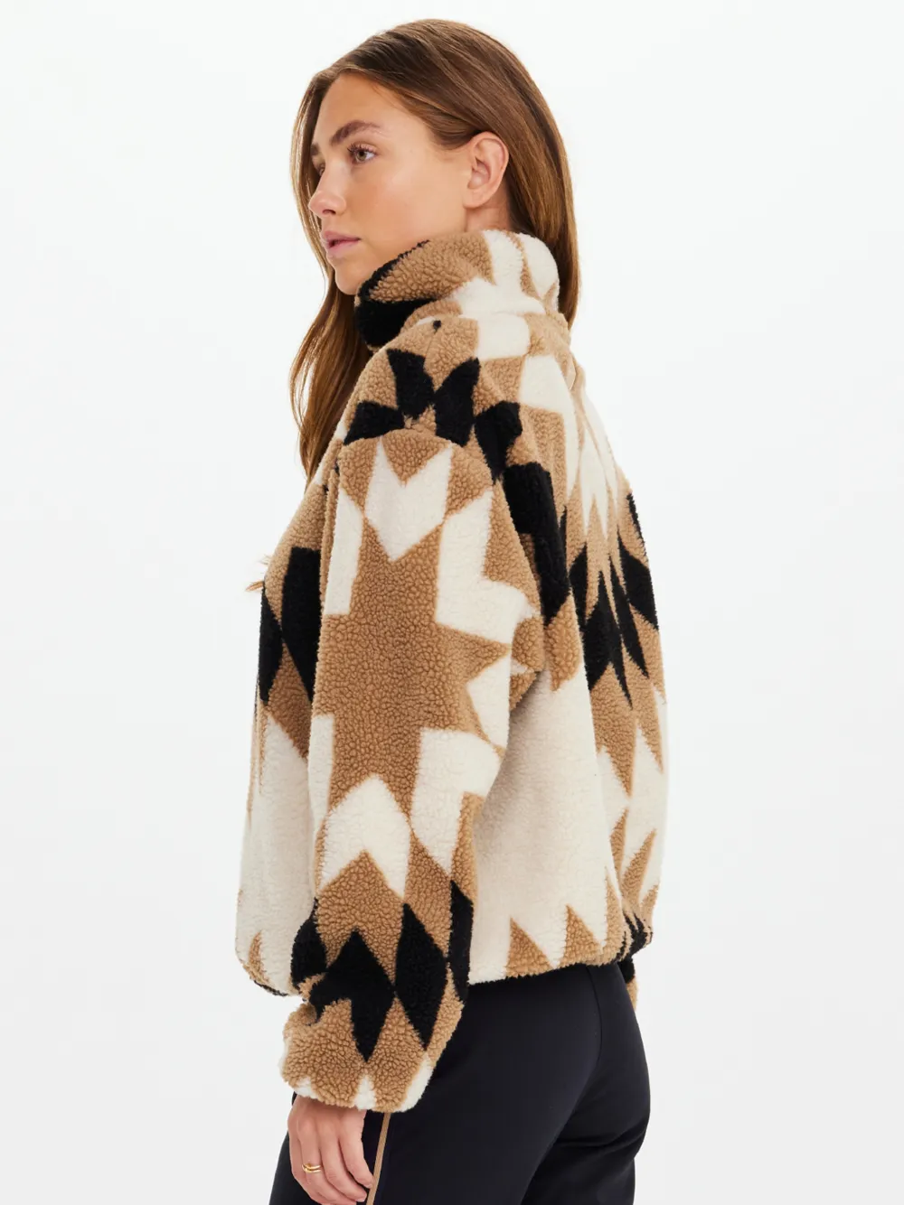 The Upside Harlow Geometric-pattern Ski Top In Brown