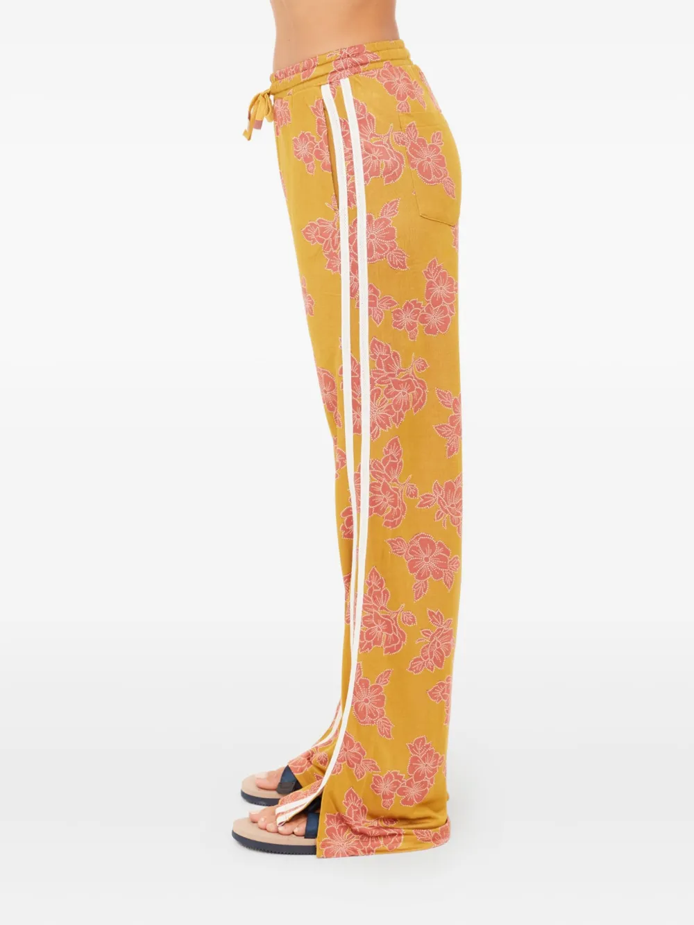 The Upside Fantasy Roma broek met bloemenstreep Geel