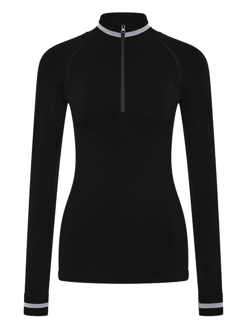 The Upside seamless half-zip base top | Black | Image 1