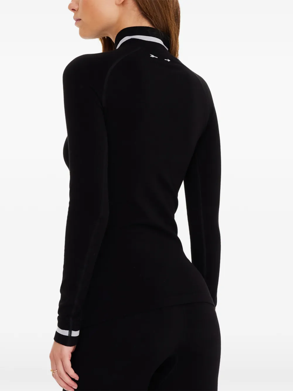 The Upside seamless half-zip base top Zwart