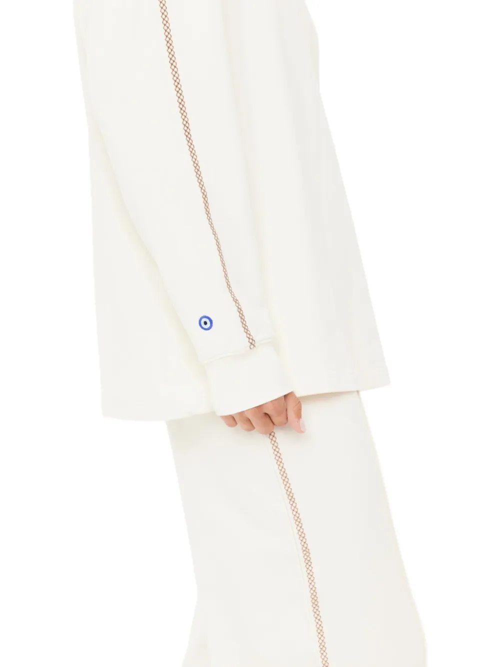 The Upside Hamsa Sunday Long-sleeve Sweatshirt In White