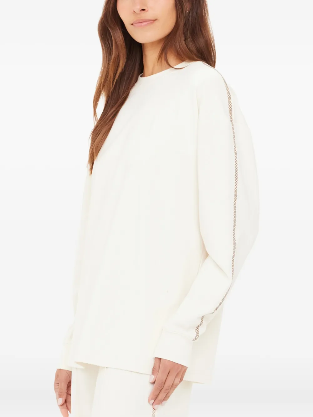 The Upside Hamsa Sunday Long-sleeve Sweatshirt In White