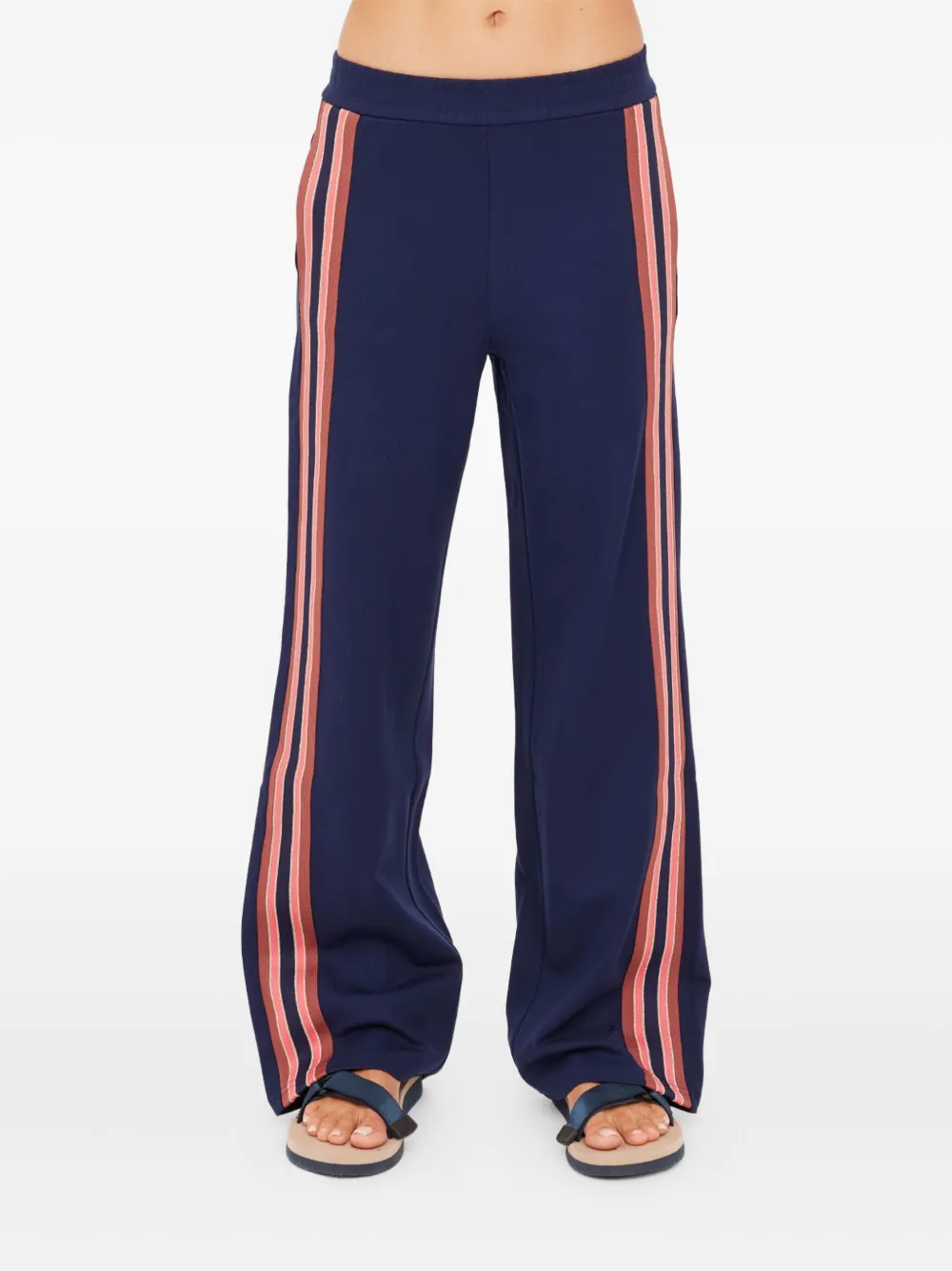 The Upside Ananda Striped Wide-leg Cody Trousers In Blue