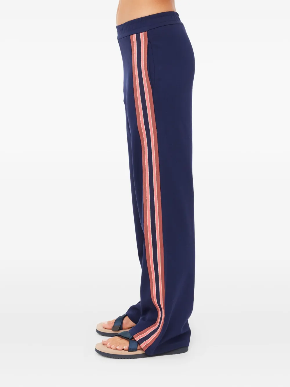 The Upside Ananda Striped Wide-leg Cody Trousers In Blue