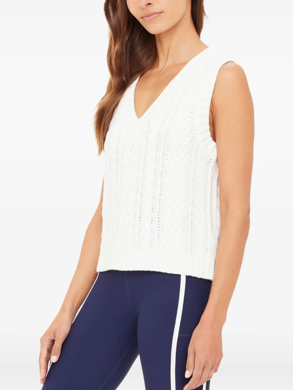 The Upside Espada Hermina V-neck Vest In White