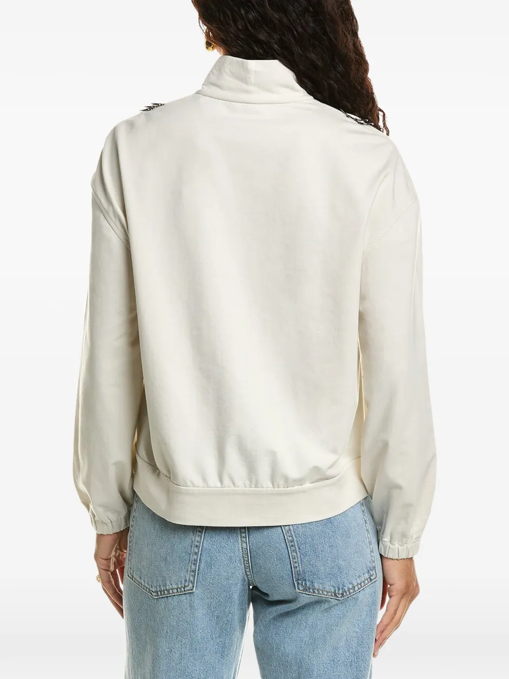 Brunello Cucinelli monili-trimmed zip-up jacket Beige