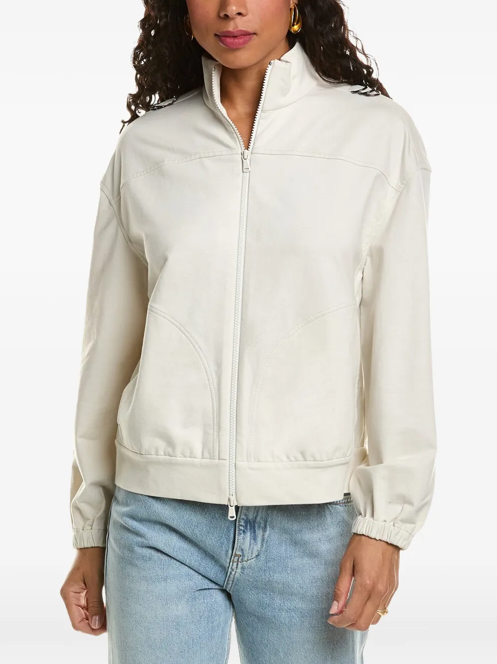 Brunello Cucinelli Jack met monili-afwerking en rits Beige